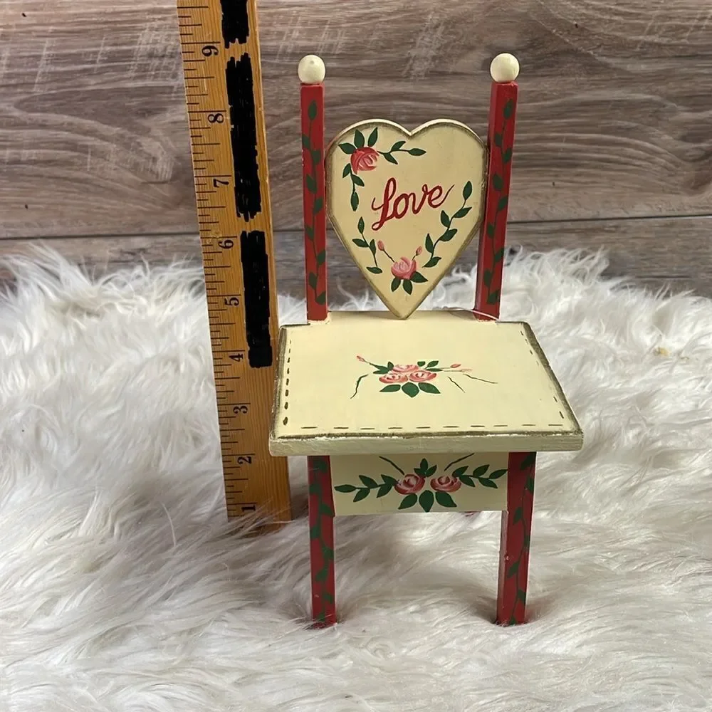 Homespun Creations Wooden Chair 8 1/2” Tall” for Dolls or Decoration